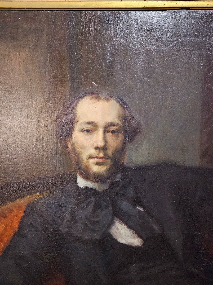 Grand Portait d'Homme Par Antony Troncet Huile Sur Toile -photo-4