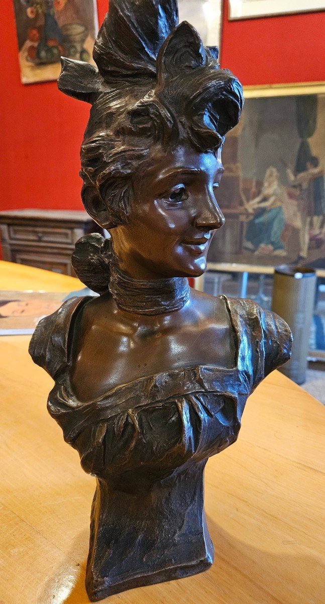 Bronze De Van Der Straeten Femme Art Nouveau