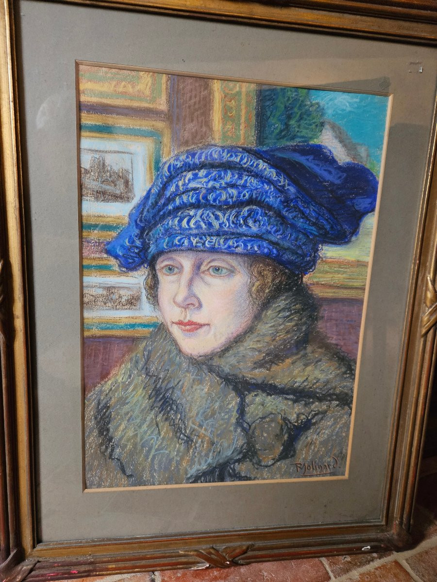 Pastel By Paul Molinard Portrait Of A Woman  -photo-3