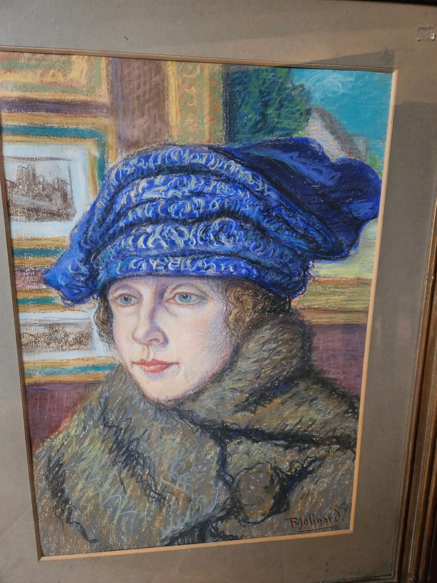 Pastel By Paul Molinard Portrait Of A Woman  -photo-4