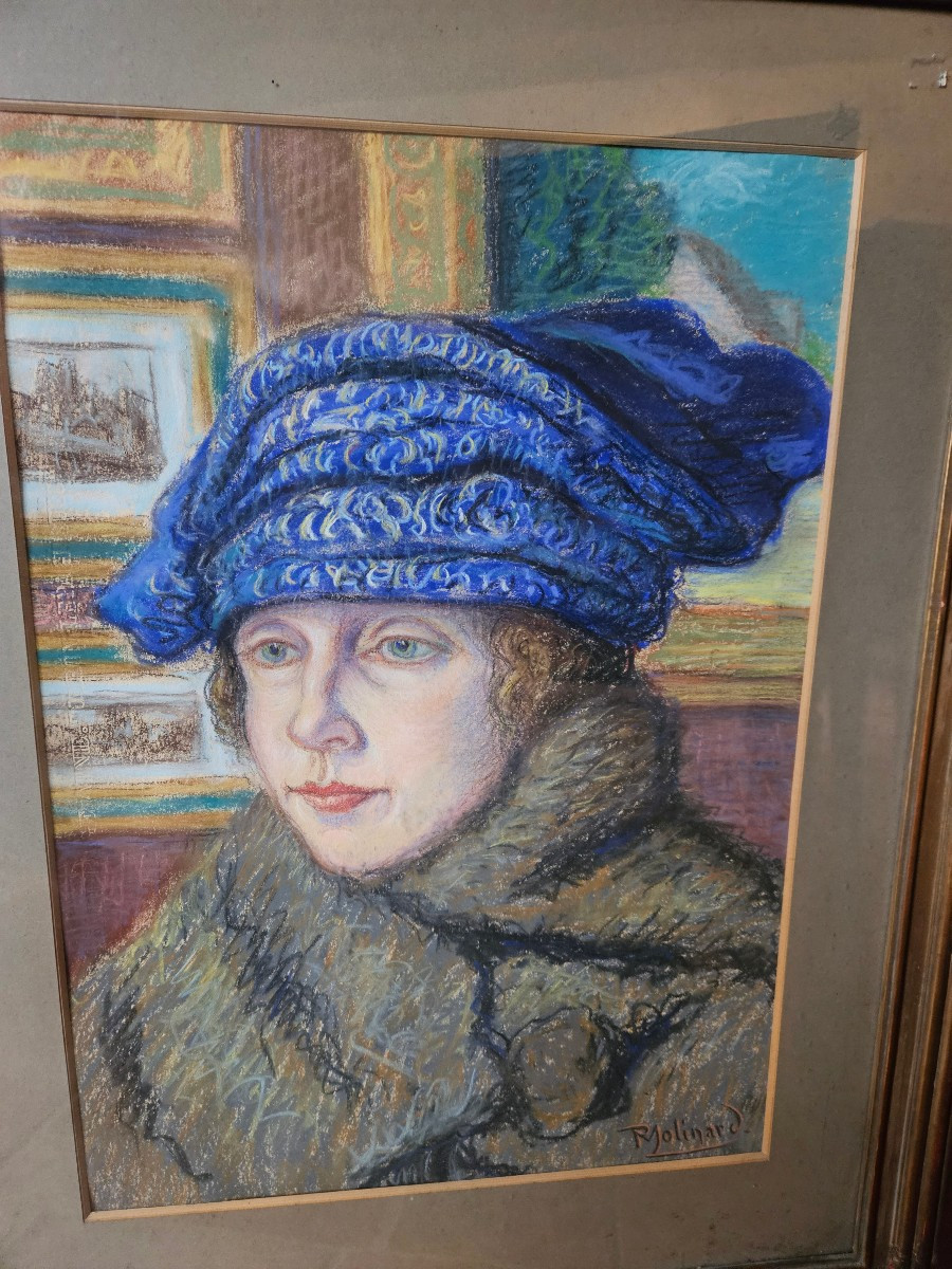 Pastel De Paul Molinard Portrait De Femme  