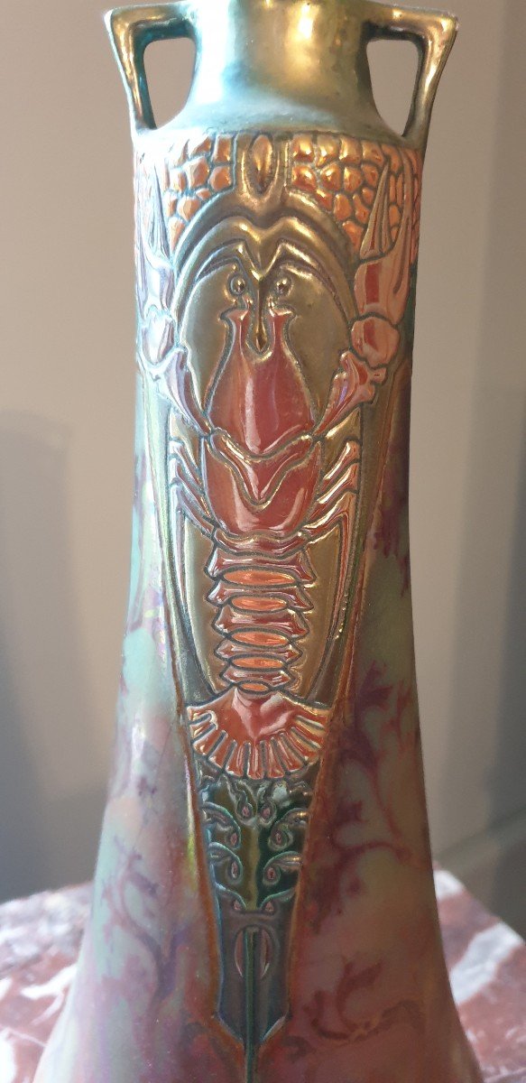 Vase Art Nouveau aux HOMARDS MONTIERES AMIENS