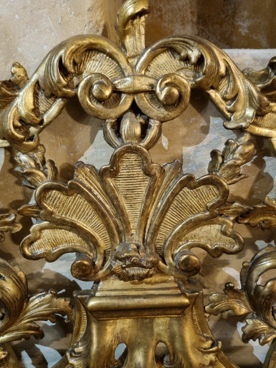 18th Century Mirror In Golden Wood-photo-4