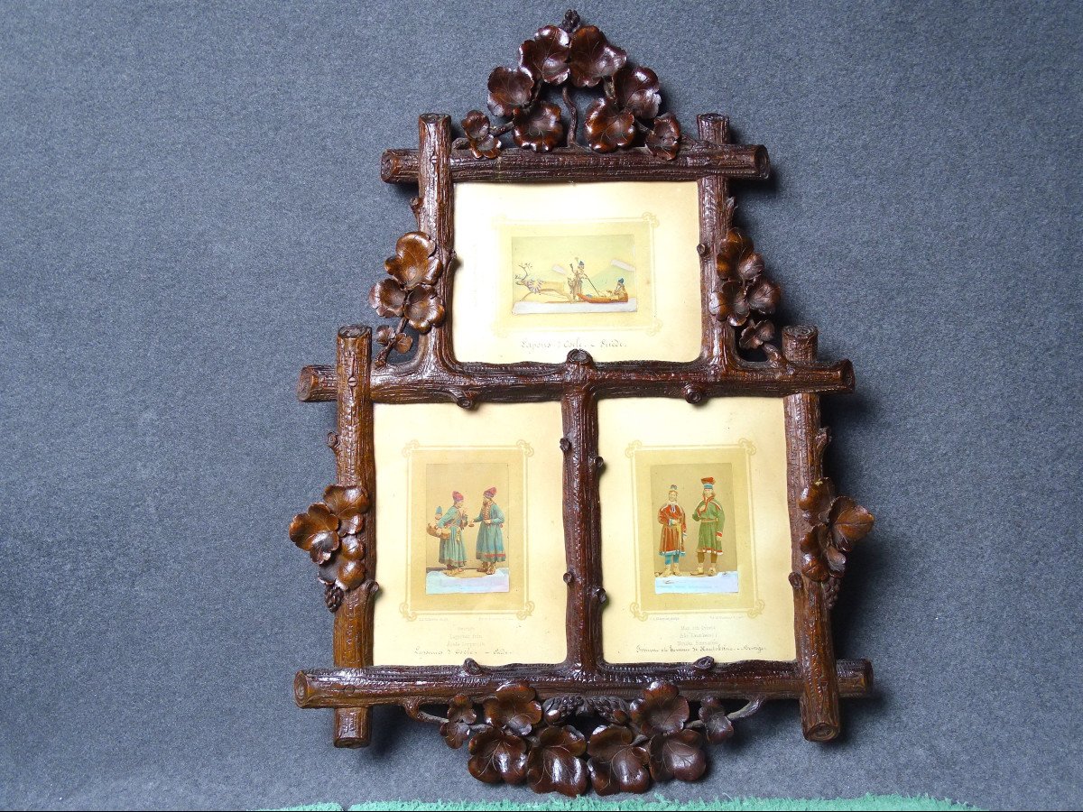 Pair Of Frames With Three Views From Six Scandinavian Pictures Around 1870-photo-2