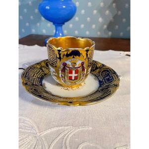 Coffee Cup With The Coat Of Arms Of The House Of Savoy In The First Half Of The 19th Century