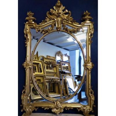 Grand Et Beau Miroir à Parclose époque 19ème