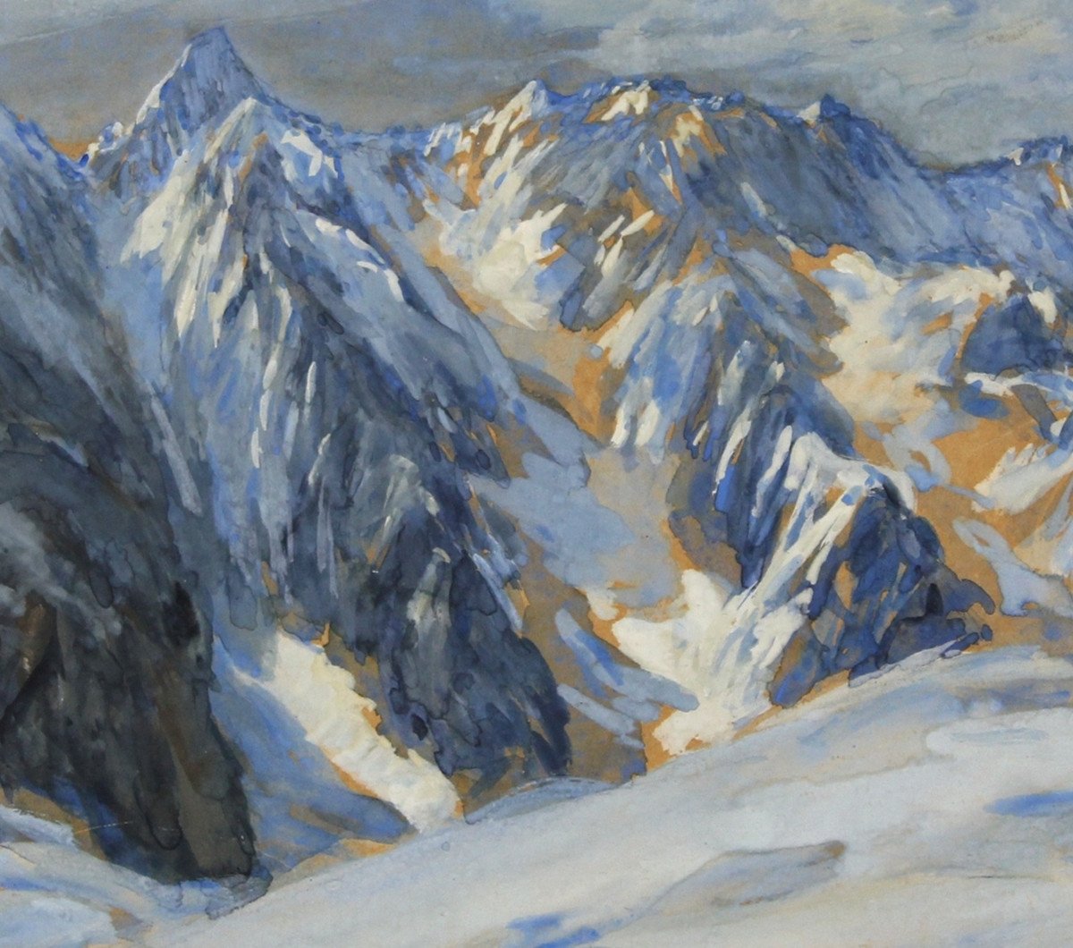 Adalbert Holzer (1881-1966), Wettersteinkamm 1923 / - The Blue Of The Mountains --photo-2