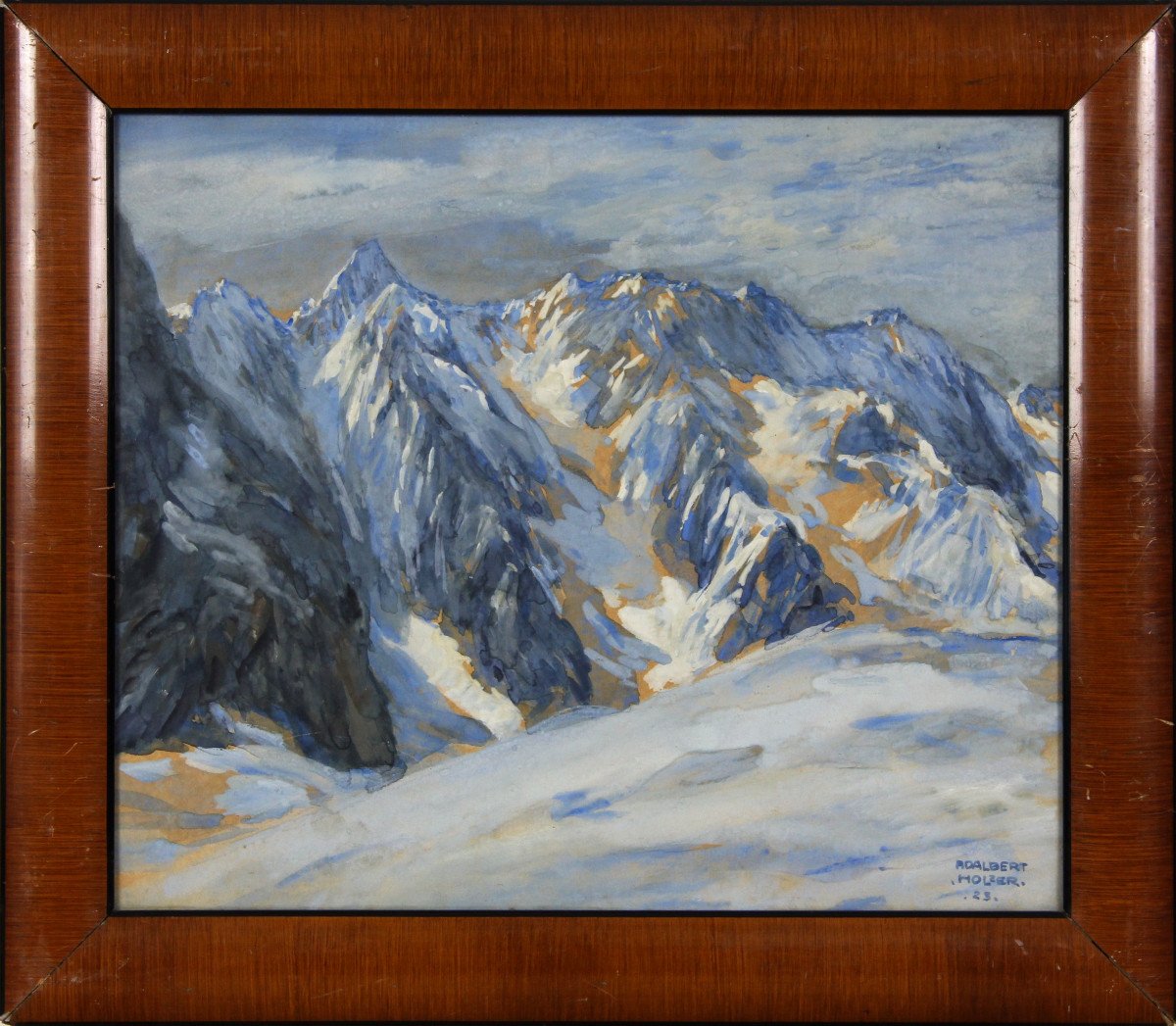 Adalbert Holzer (1881-1966), Wettersteinkamm 1923 / - The Blue Of The Mountains --photo-3