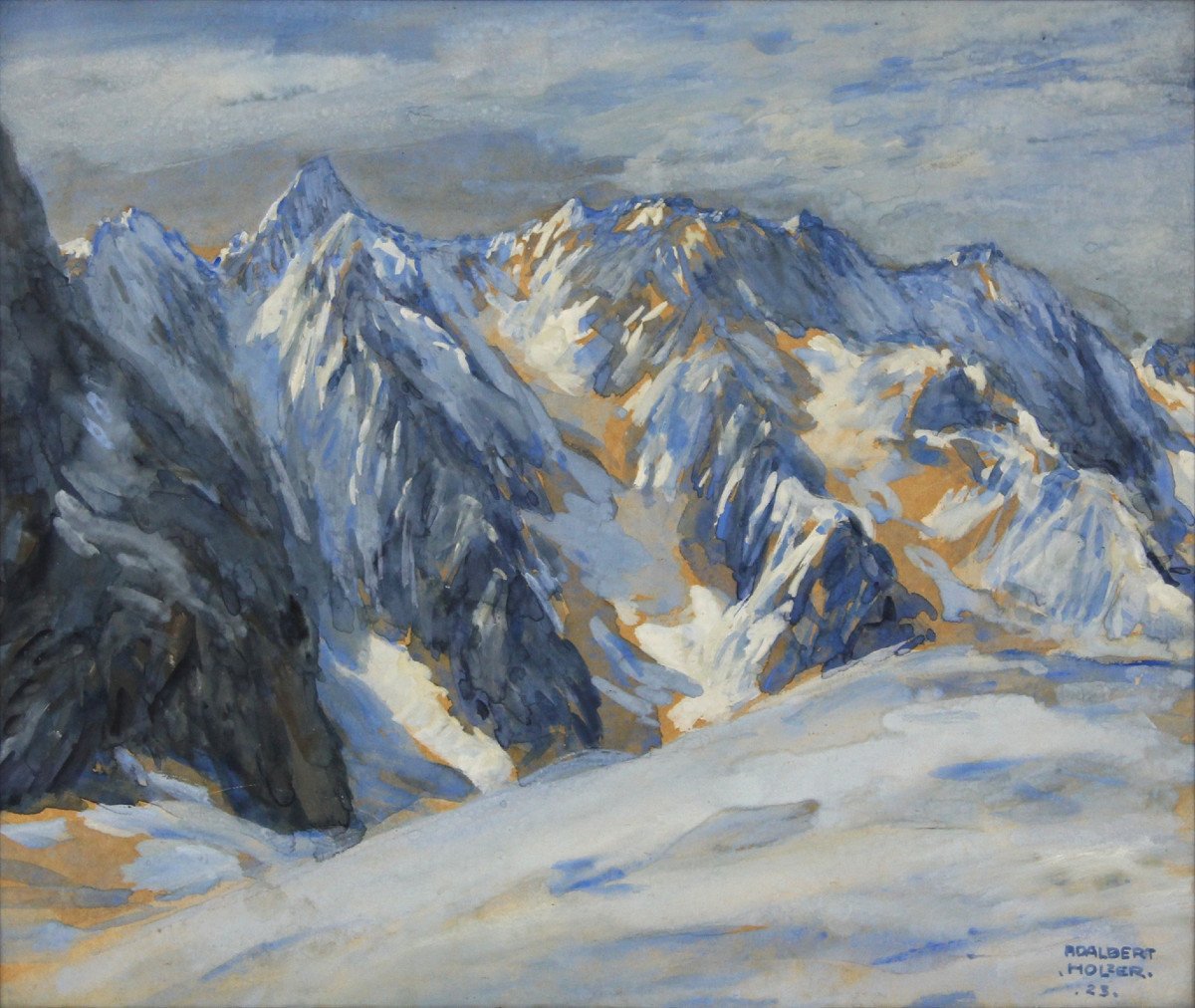 Adalbert Holzer (1881-1966), Wettersteinkamm 1923 / - The Blue Of The Mountains -