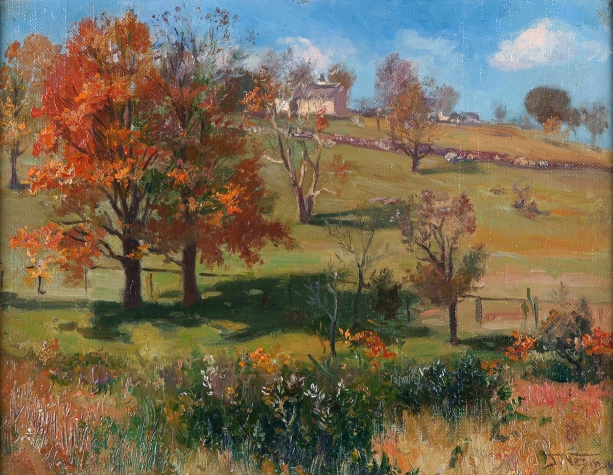 Frederick Vezin (1859-1933), Paysage d'Automne Au Soleil, 1905 / - été Indien -