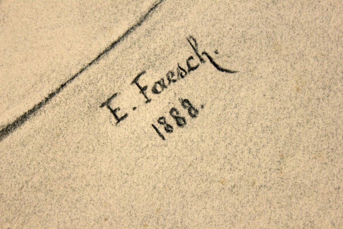 Emil Faesch (1865-1915), Study Head / - Sculpted In Stone --photo-4