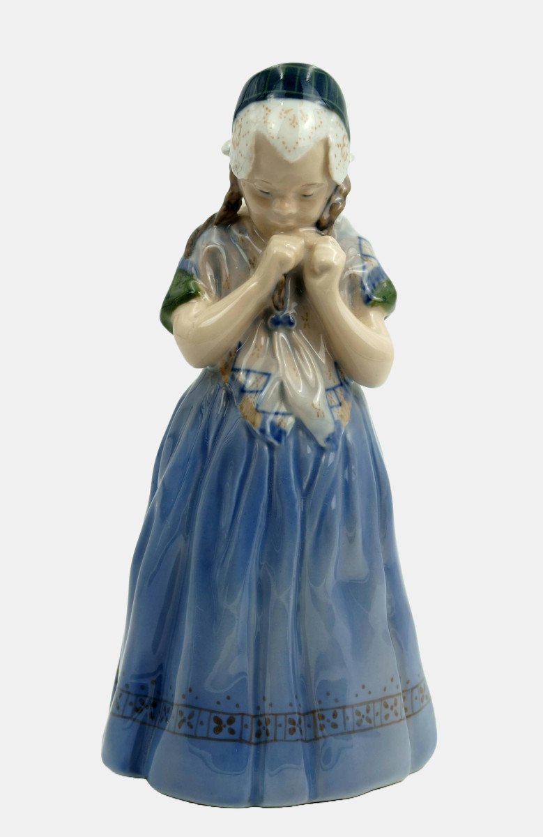 Royal Copenhagen Figurine By Lotte Benter, Young Girl In Traditional Bornholm Costume