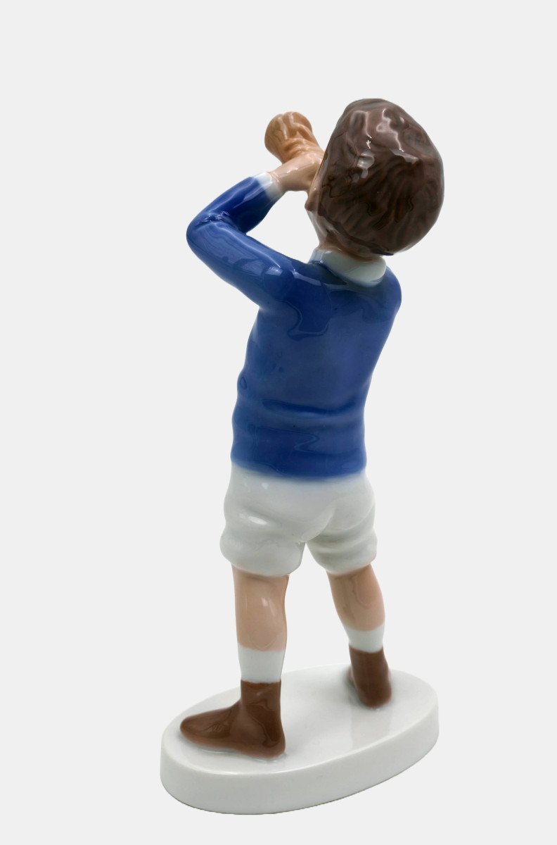 Bing & Grondahl Figurine By Michaela Ahlmann, Standing Boy With Trumpet-photo-3