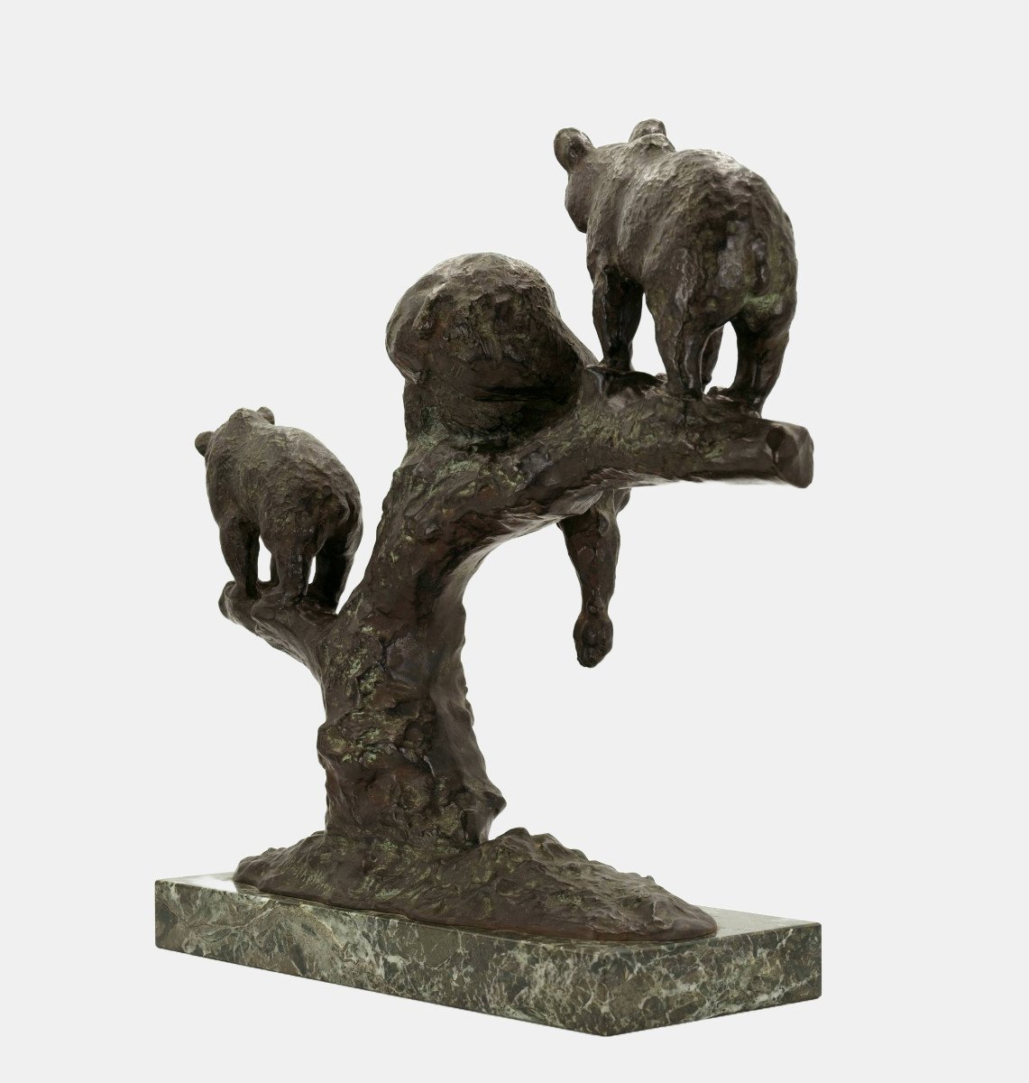 Anton Büschelberger (1869-1934), Groupe d'Ours Sur Un Arbre, Vers 1925 / - La Nature Des Ours --photo-2