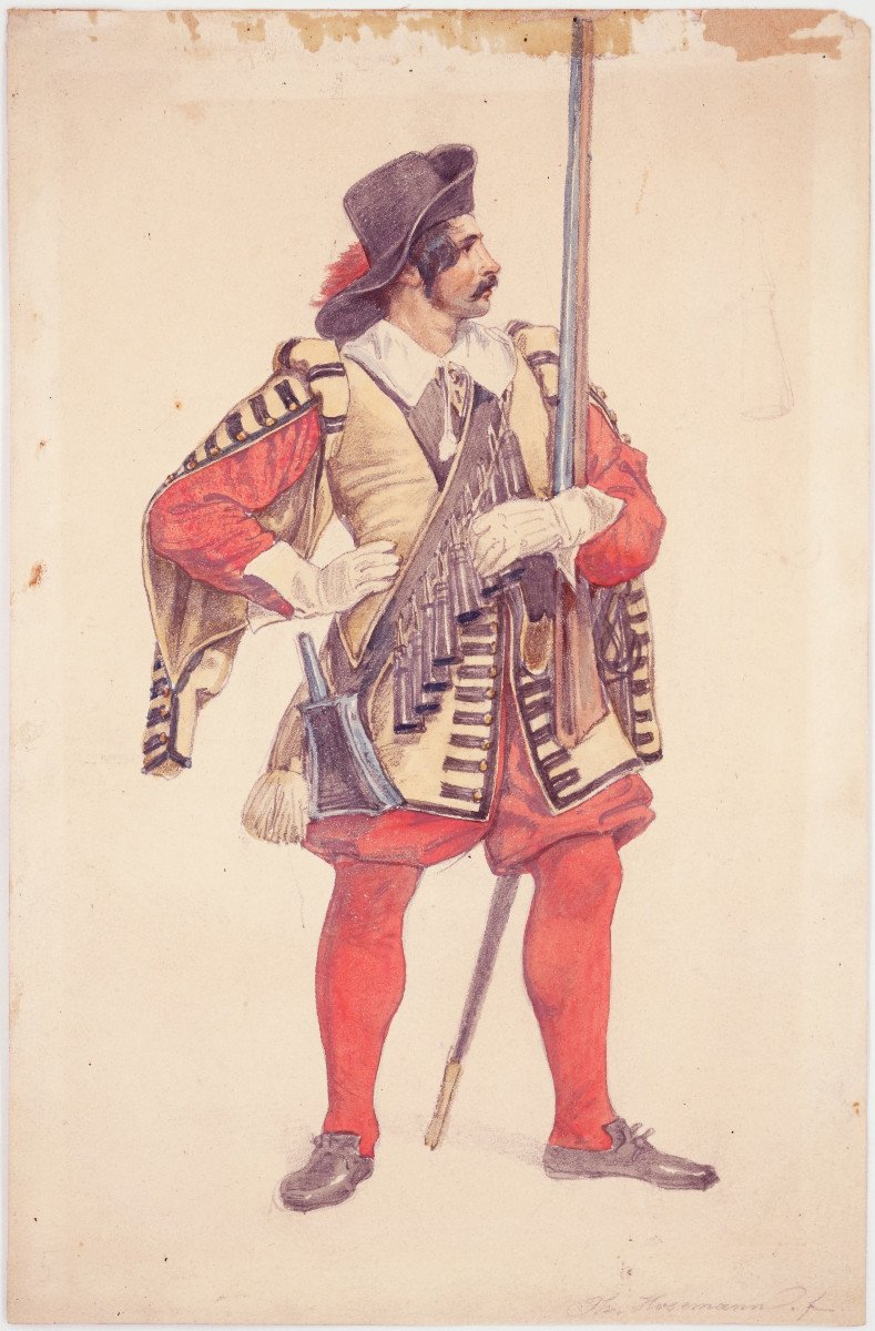 Theodor Hosemann (1807-1875), Actor Karl Seydelmann In Lansquenet, Around 1840