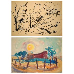 Herbert Seidel (1906-1974 ), Automne Verso Paysage d'été, 1953