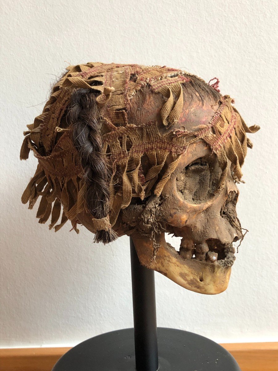 Nazca Mummy Head / Sacrificial Skull - Peru-photo-2