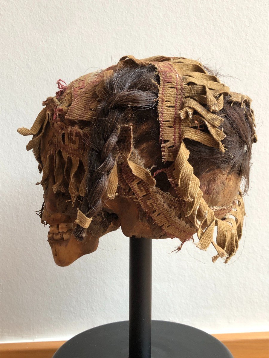 Nazca Mummy Head / Sacrificial Skull - Peru-photo-3