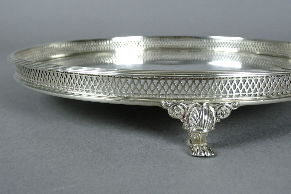 Tray In Sterling Silver From The Restoration Period.-photo-1