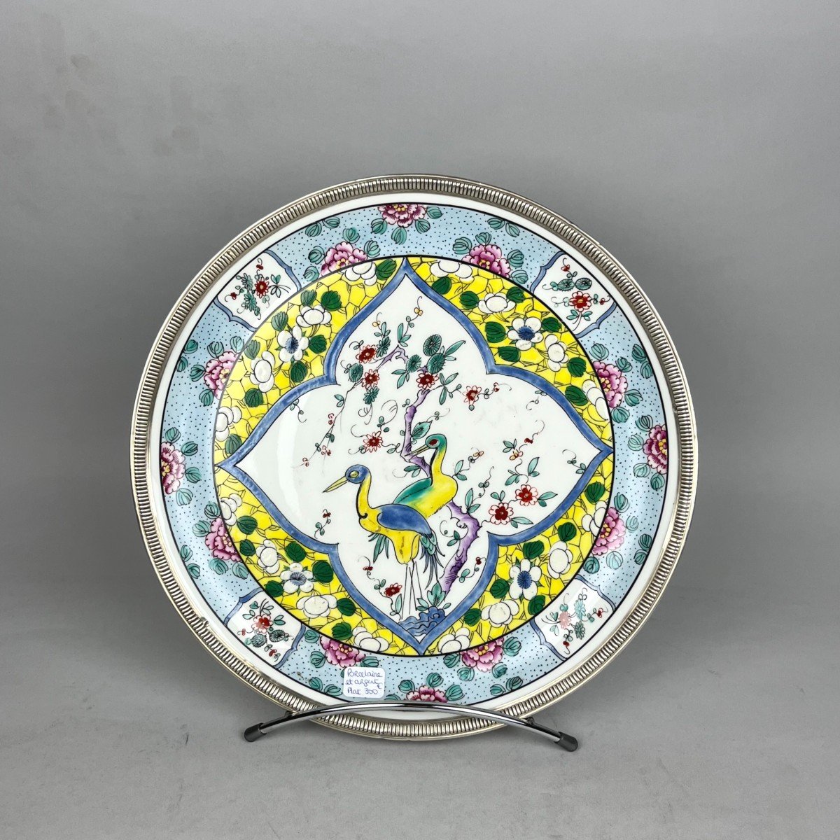 Porcelain And Sterling Silver Dish By Lagriffoul Et Laval In Paris.