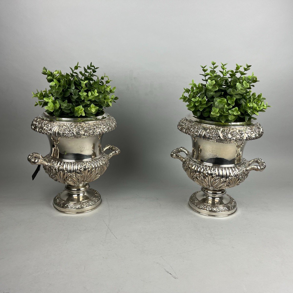 Pair Of Louis-philippe Period Plated Metal Coolers.