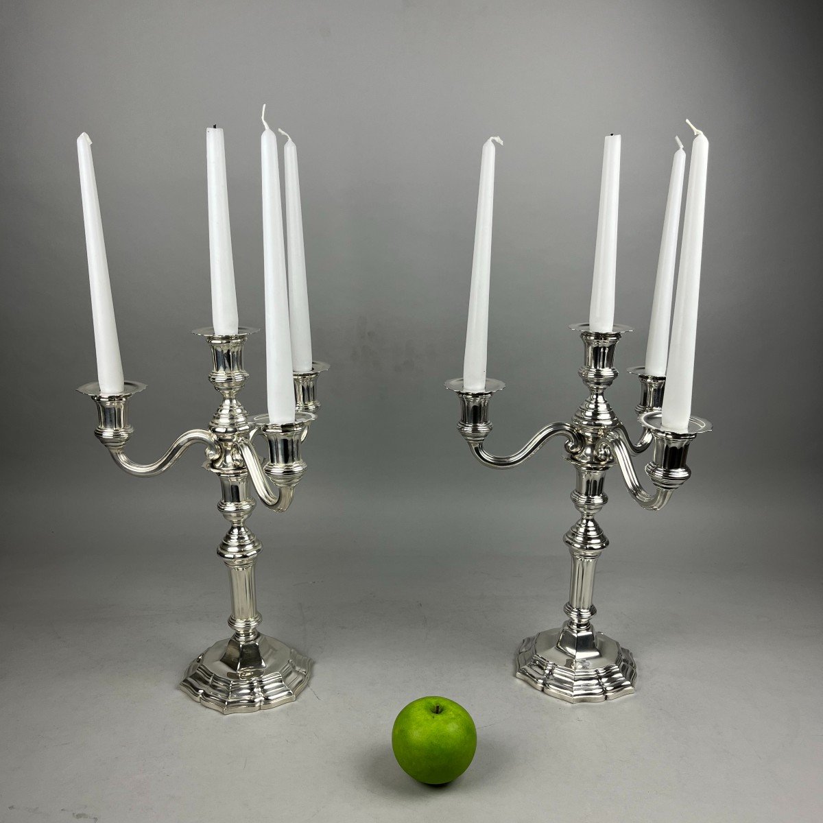 Pair Of Silver Candlesticks By Tétard In Paris.-photo-4