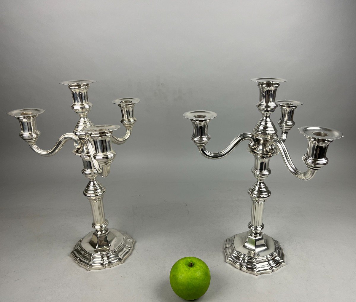 Pair Of Silver Candlesticks By Tétard In Paris.