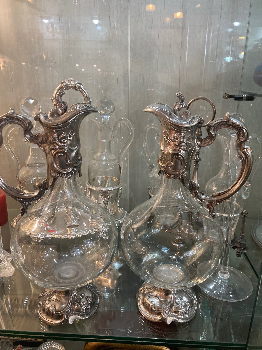 Pair Of Silver Metal Ewer L XV