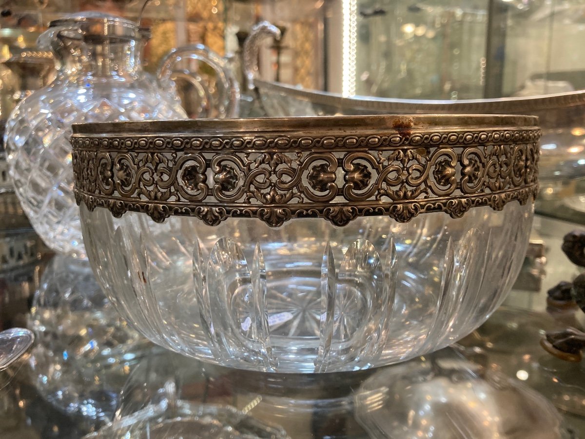 Minerva Crystal And Sterling Silver Salad Bowl 