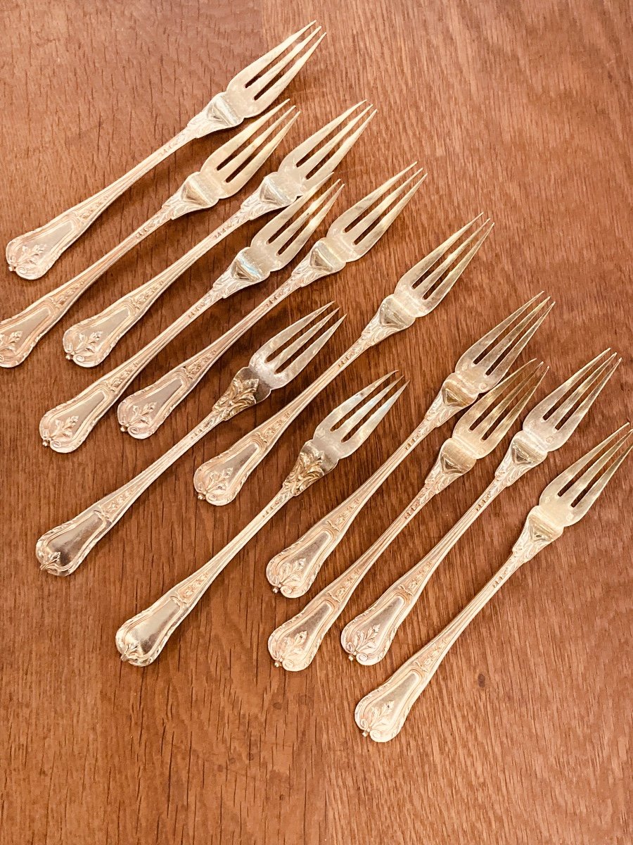 Minerva Vermeil Cake Fork Set -photo-4