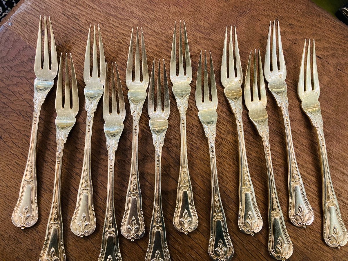 Minerva Vermeil Cake Fork Set 