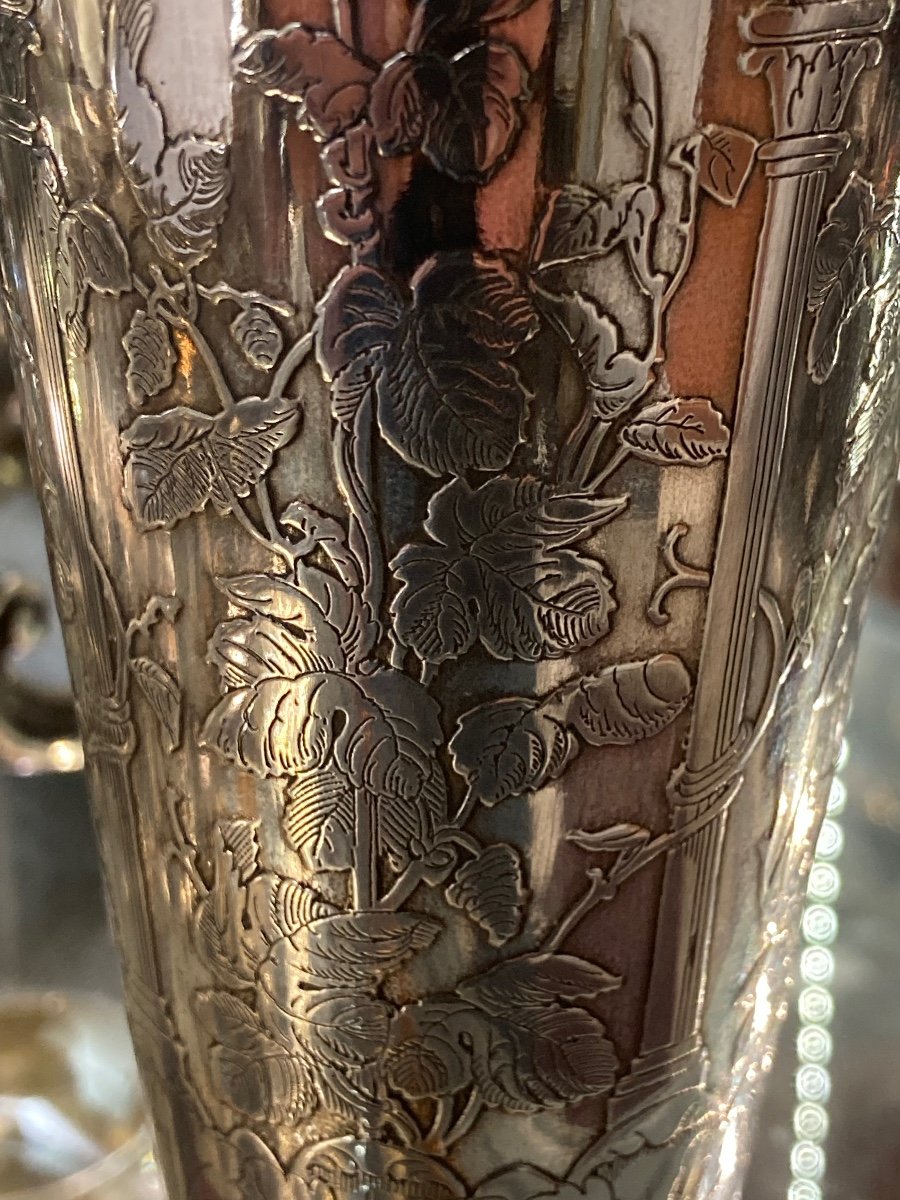 Art Nouveau Solid Silver Minerva Vase -photo-3