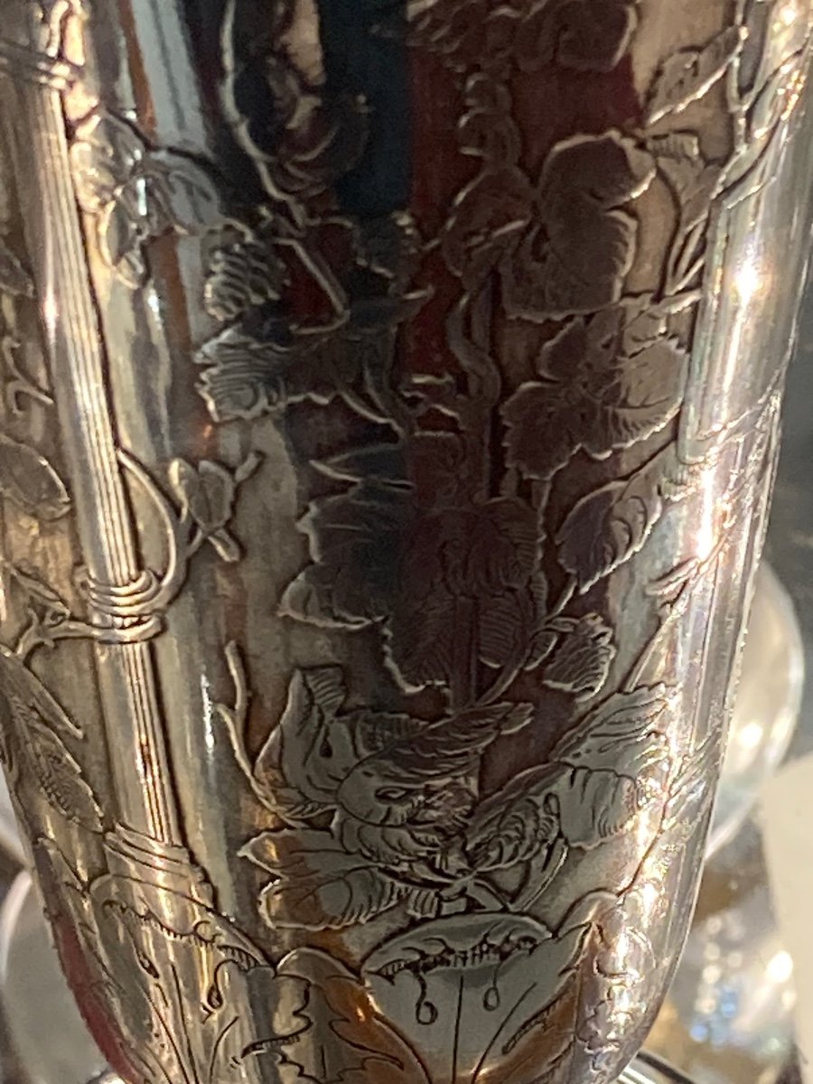 Art Nouveau Solid Silver Minerva Vase -photo-3