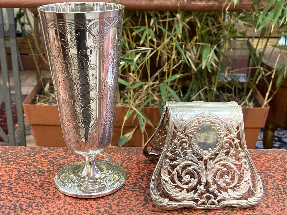 Art Nouveau Solid Silver Minerva Vase -photo-5