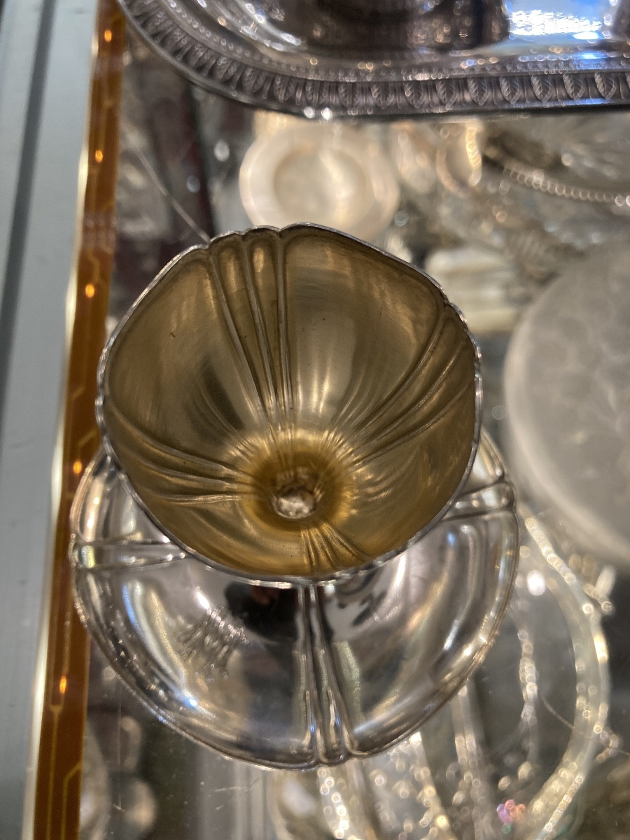 Art Nouveau Egg Cup In Solid Silver -photo-2