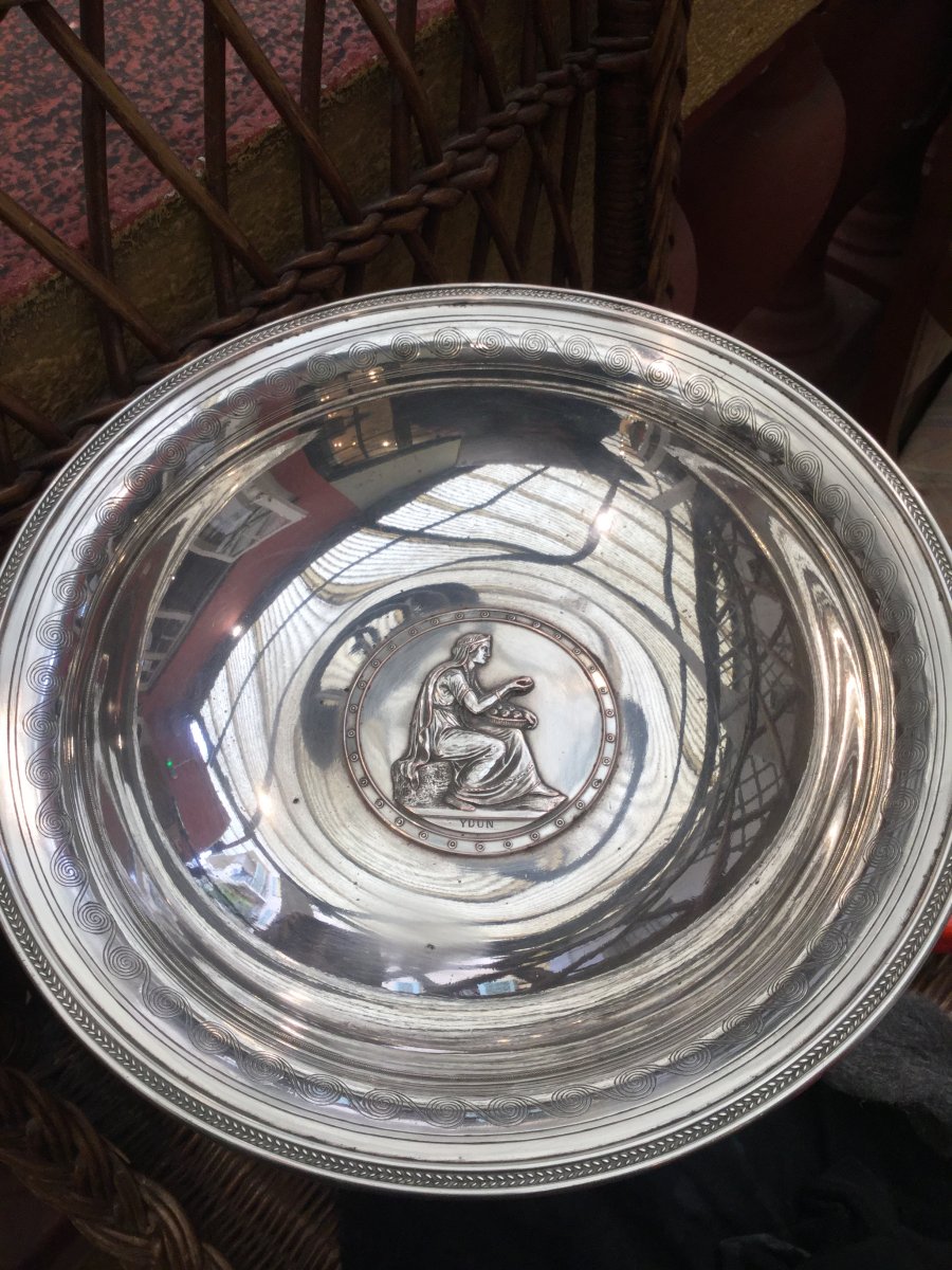 Art Deco Silver Metal Centerpiece Cup-photo-7