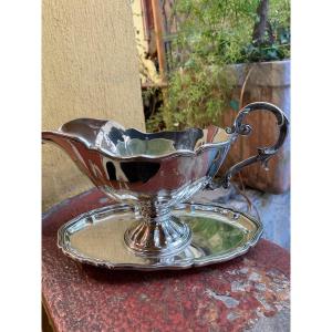 Gravy Boat And Its Frame In Sterling Silver (800m)