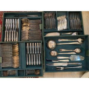 Complete Art Deco Cutlery Set Signed Christofle 