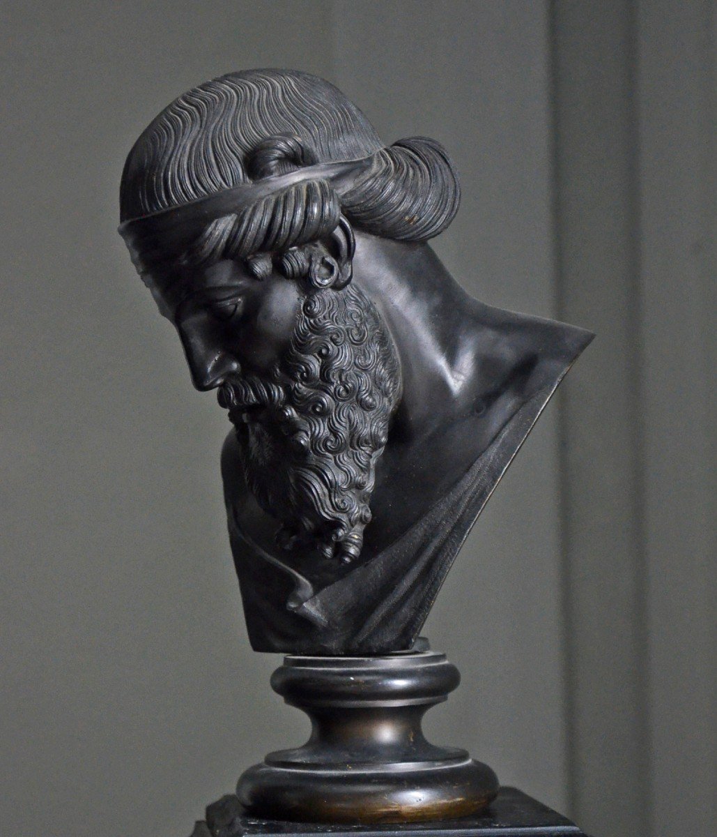 Paire De  Bustes En Bronze Platon Et Sénèque -photo-3