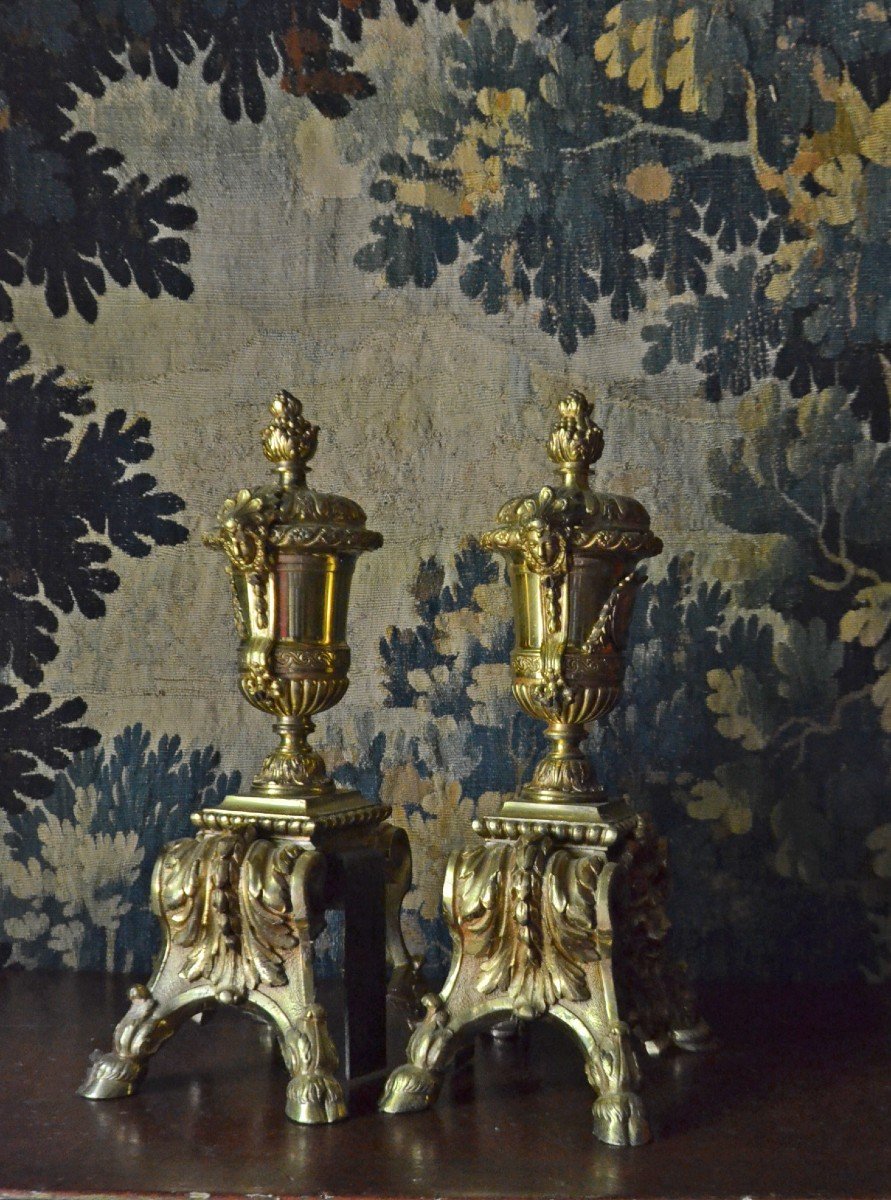 Paire De Chenets Boulle-photo-3