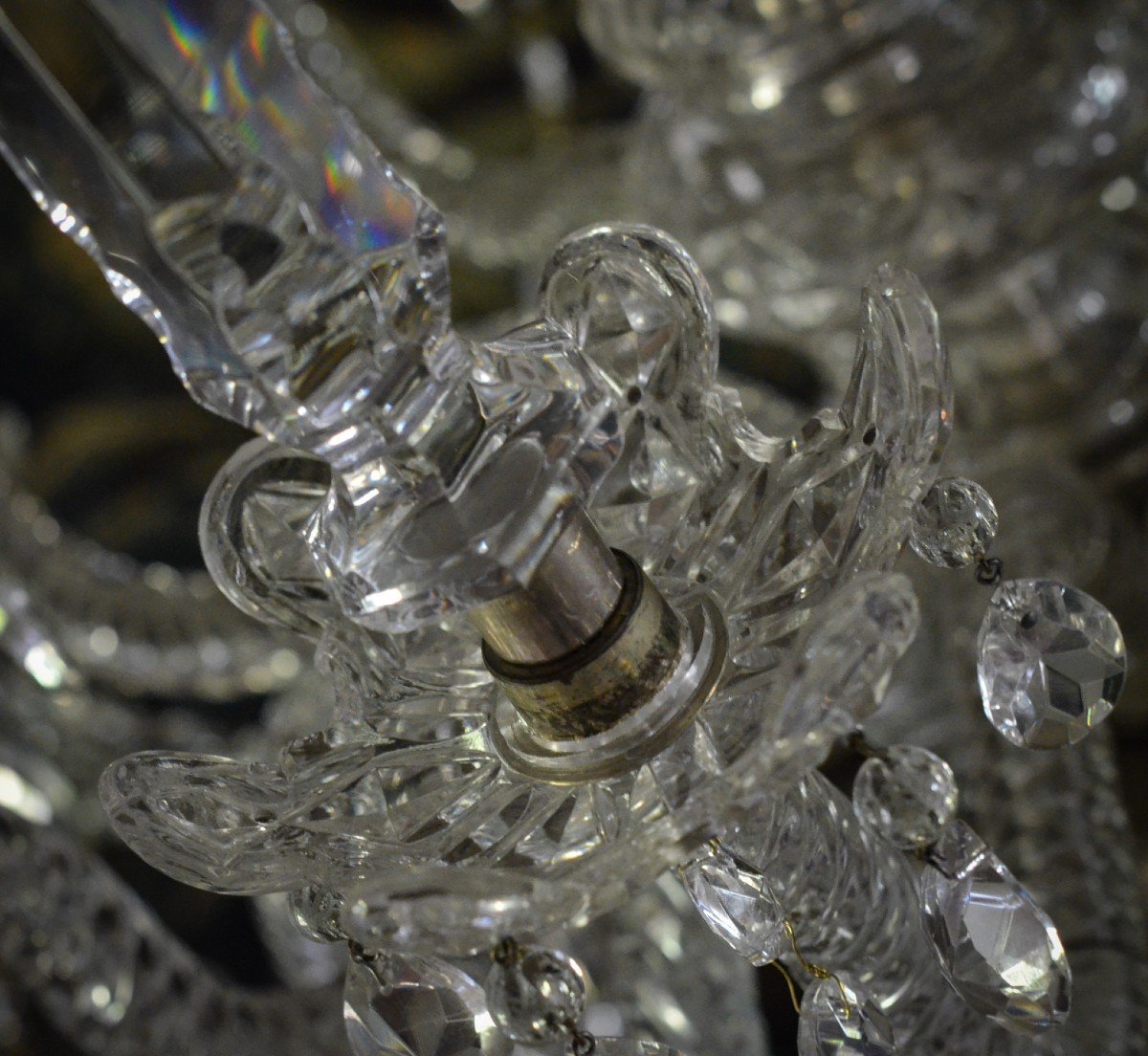 Large Cut Crystal Chandelier -photo-3