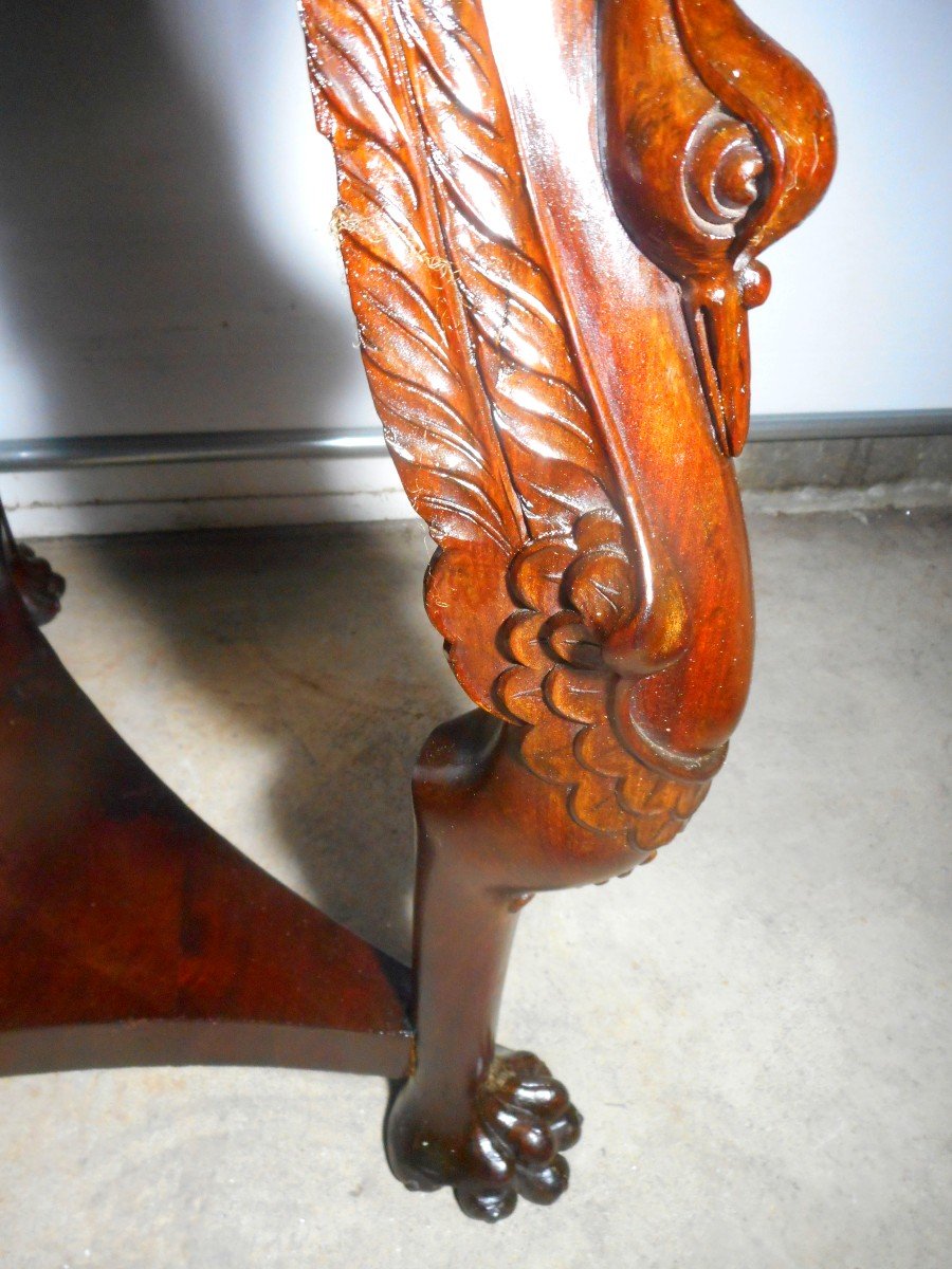 Mahogany Pedestal Empire Period With Swan Neck-photo-1