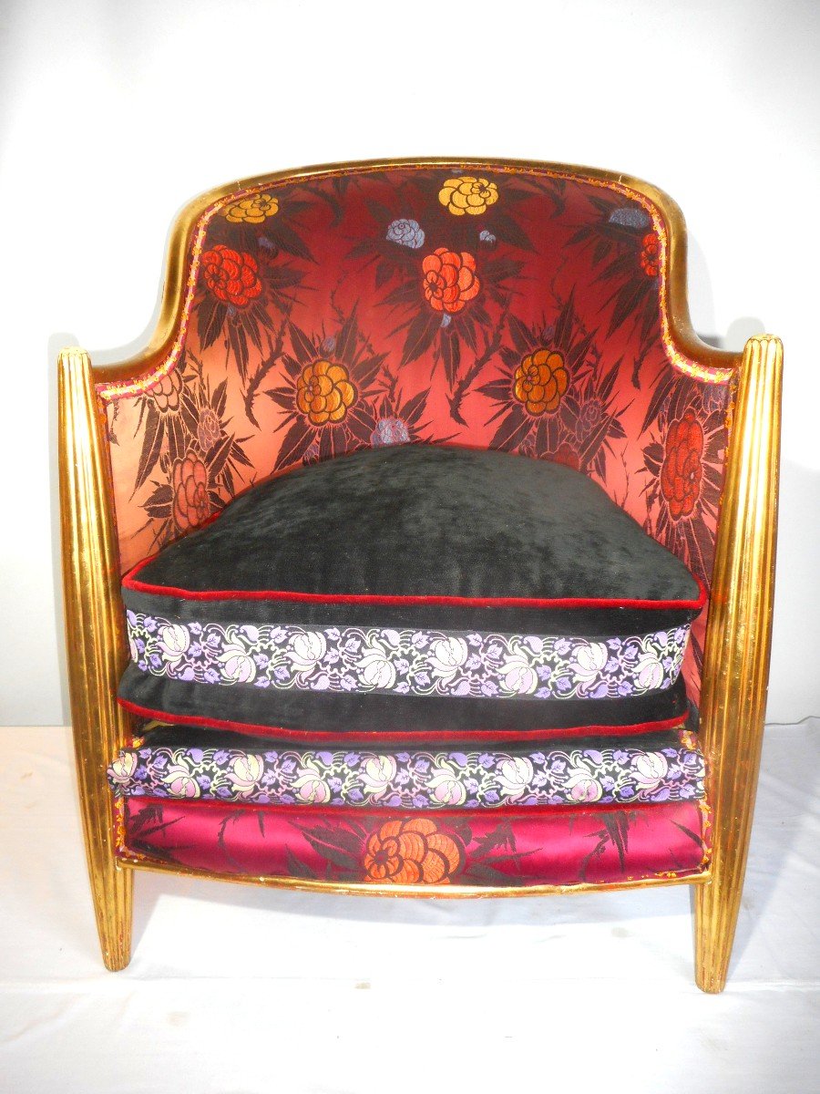 Paire De Fauteuil Doré époque Art Déco De Paul Follot (1877-1942)-photo-5