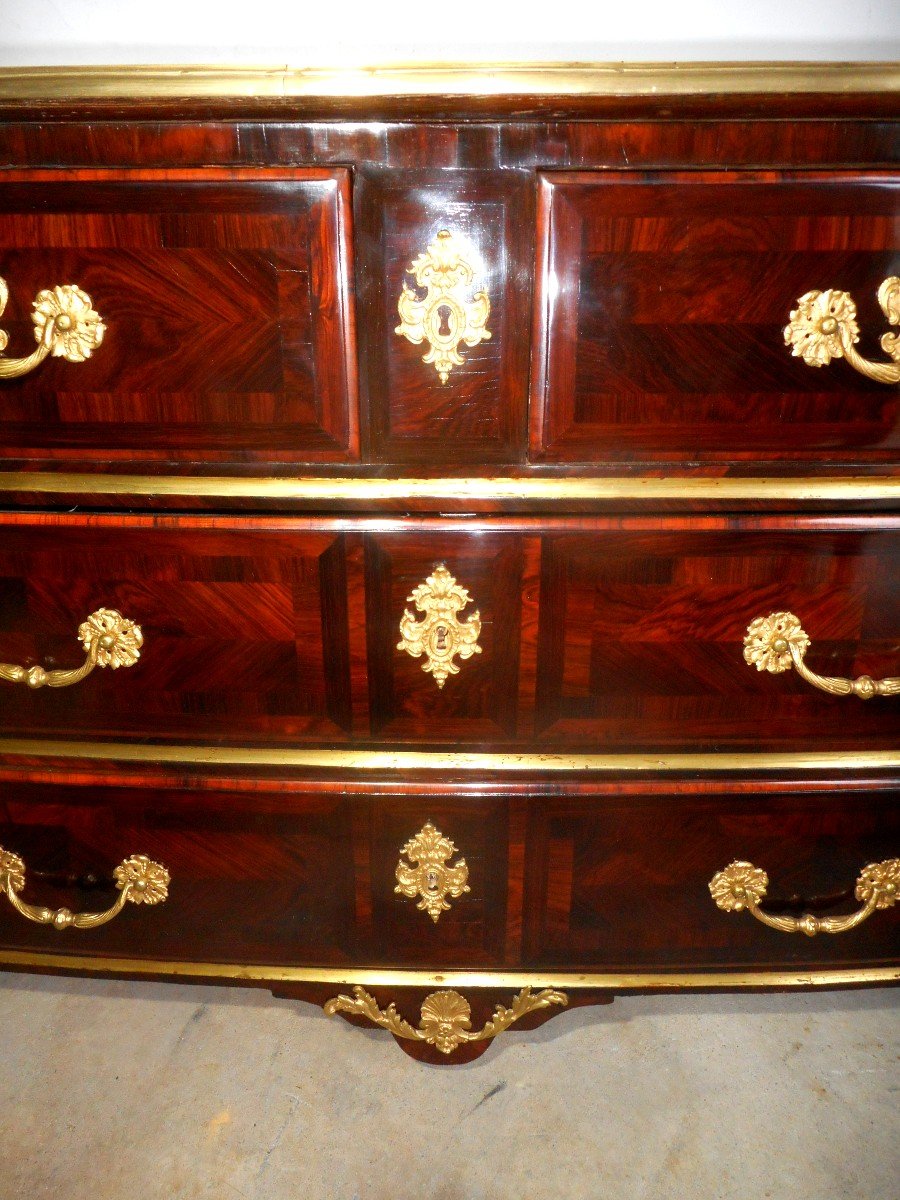 Louis XIV Commode In Marquetry And Gilt Bronze-photo-5