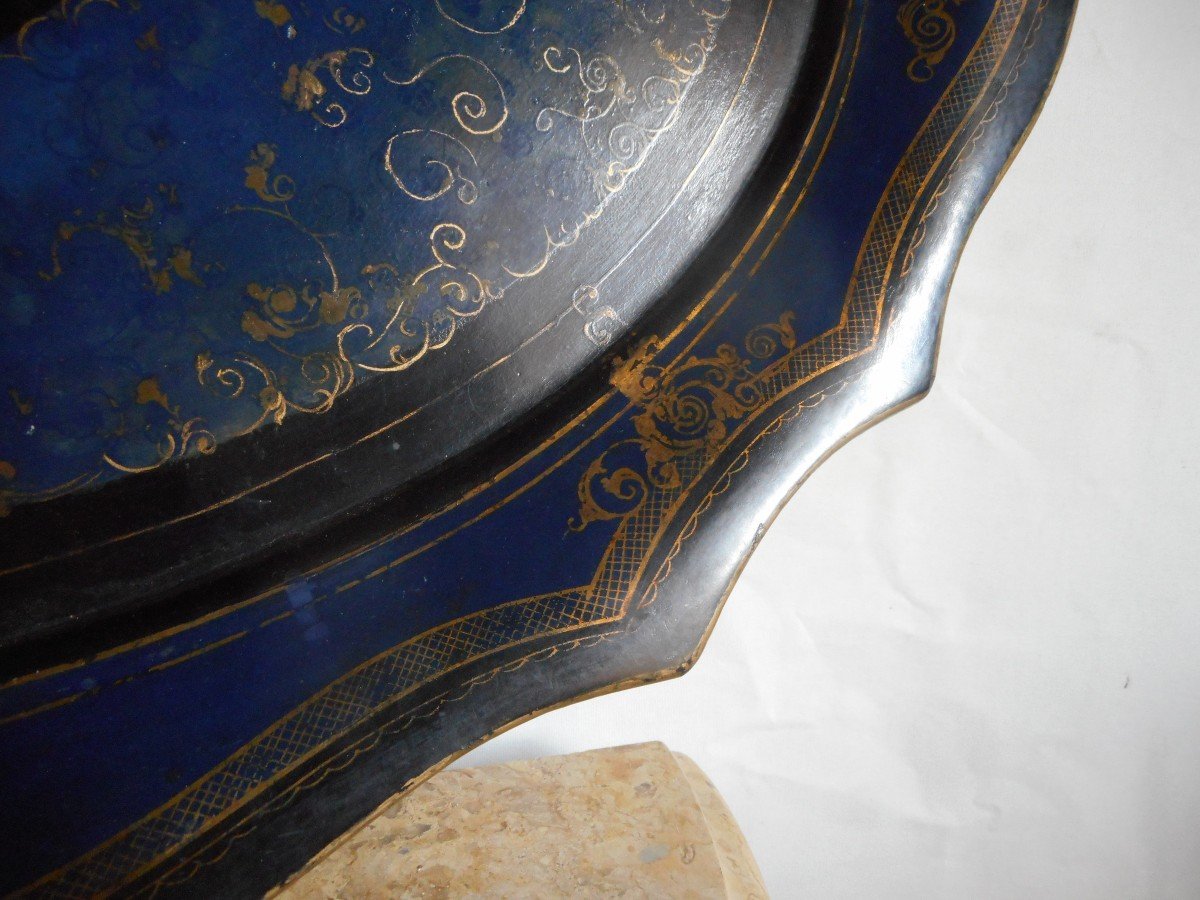 Tray In Lacquered And Gilded Wood Napoleon III Period-photo-3