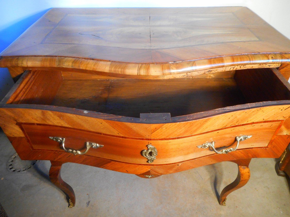 Sauteuse Commode Louis XV In Marquetry-photo-5