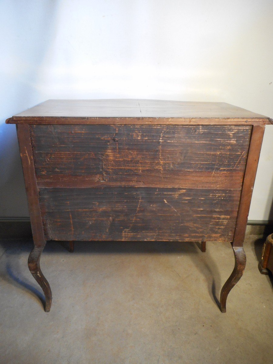 Sauteuse Commode Louis XV In Marquetry-photo-7