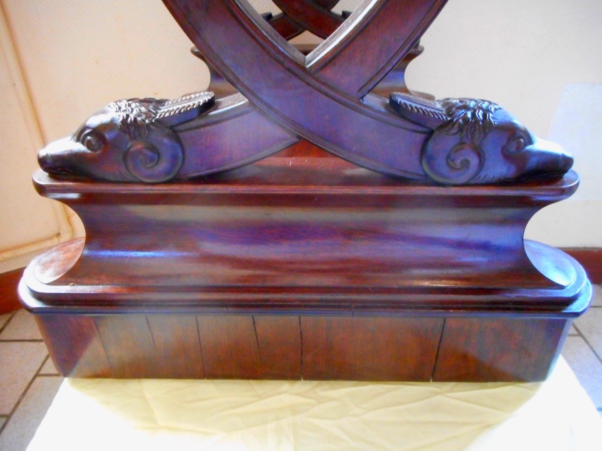 Planter With Rams Empire Period In Mahogany-photo-4