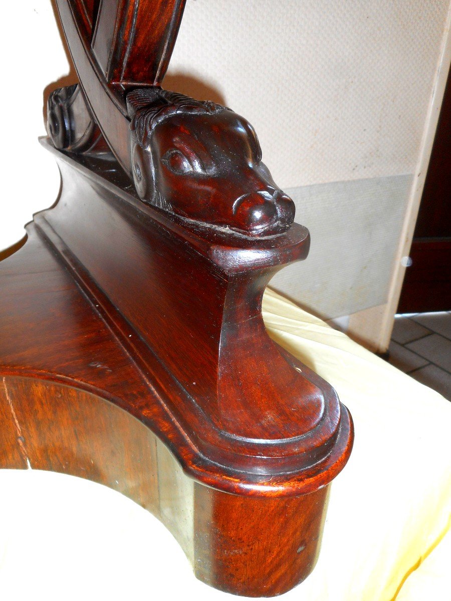Planter With Rams Empire Period In Mahogany-photo-2