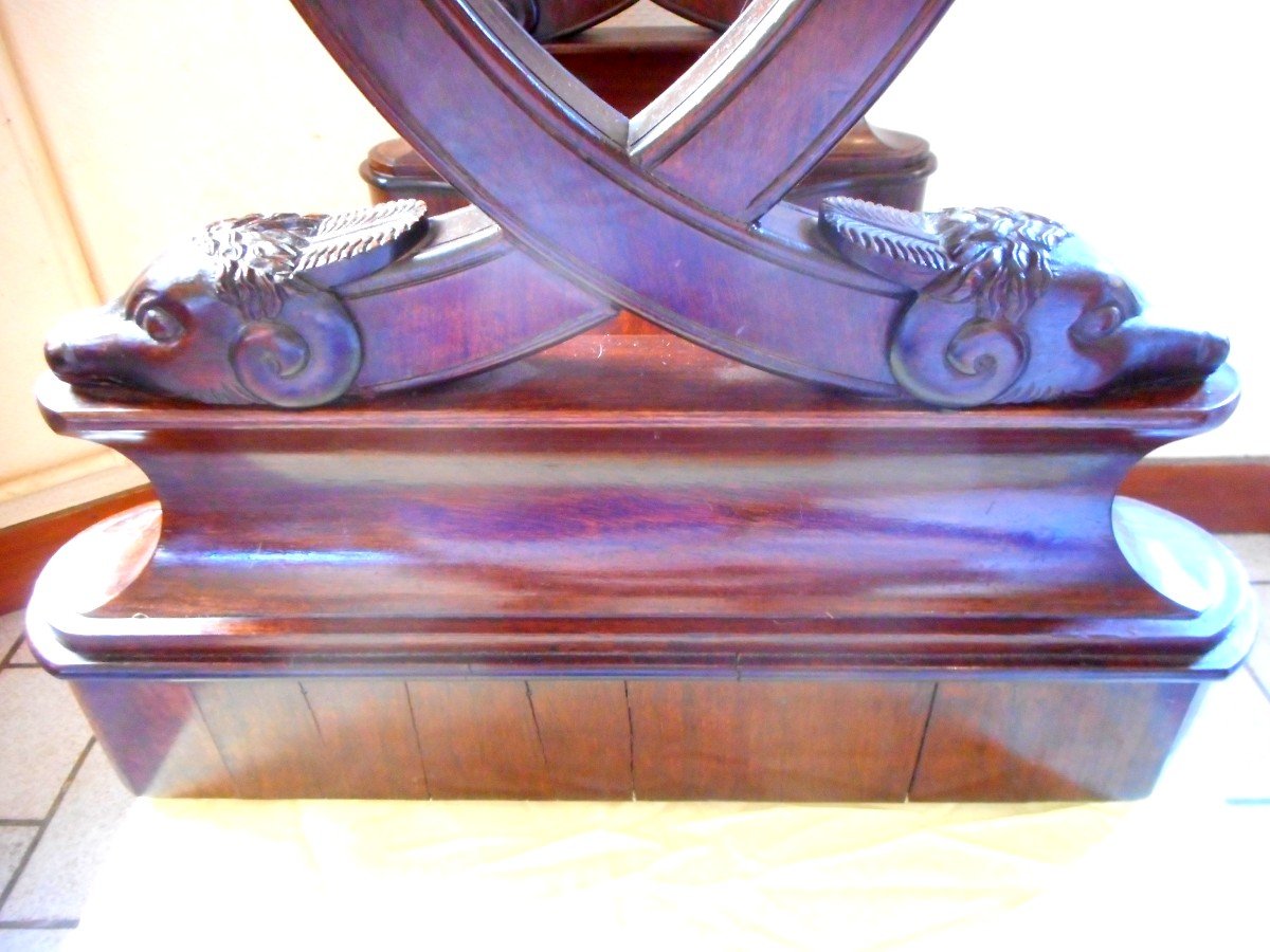 Planter With Rams Empire Period In Mahogany-photo-5